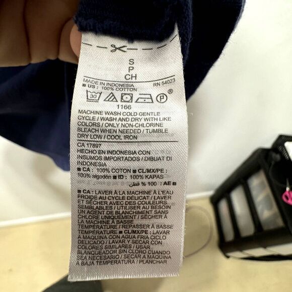 Old Navy Shift Dress Sweater Blue 3/4 Length Sleeve Lace Up Neck Women sz Small - Picture 5 of 6